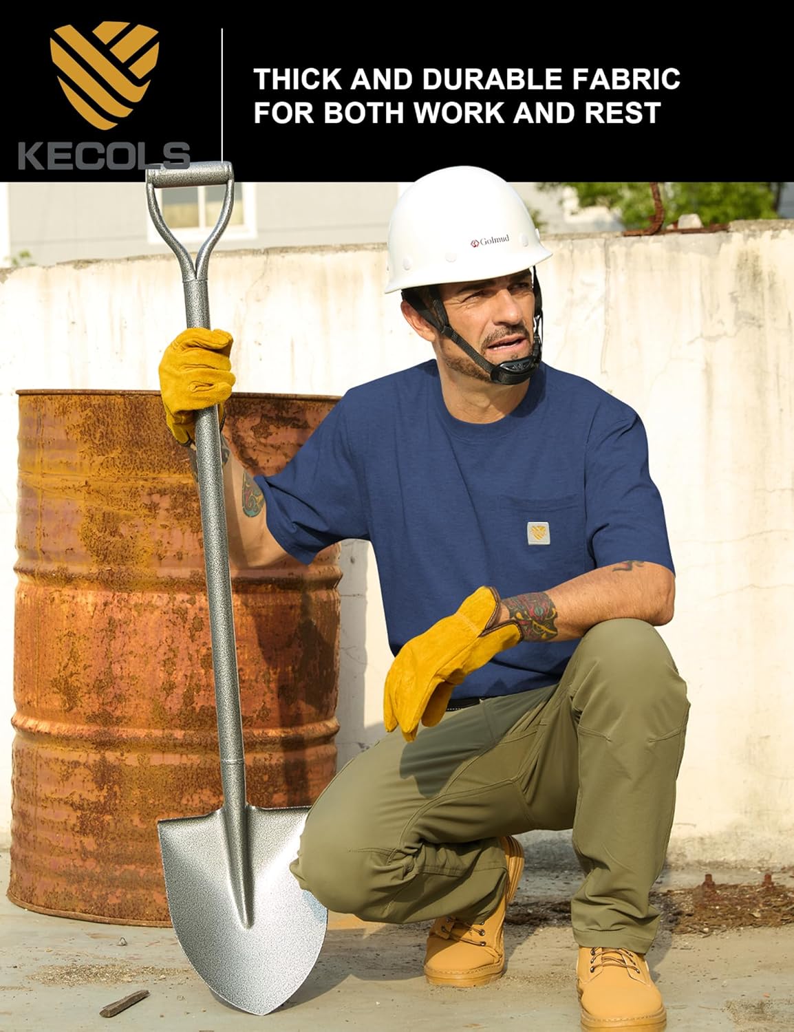 Men's Loose Fit Heavyweight Short-Sleeve Pocket Work T-Shirt (Regular&Tall) - Image 3