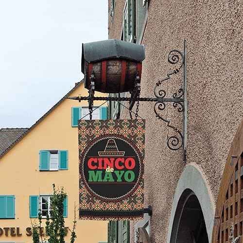 Miniatura 4 de Banderas del Cinco de Mayo, banderas de jardín de fiesta mexicana 2023, letrero de bienvenida de doble cara, decoración del hogar de vacaciones para