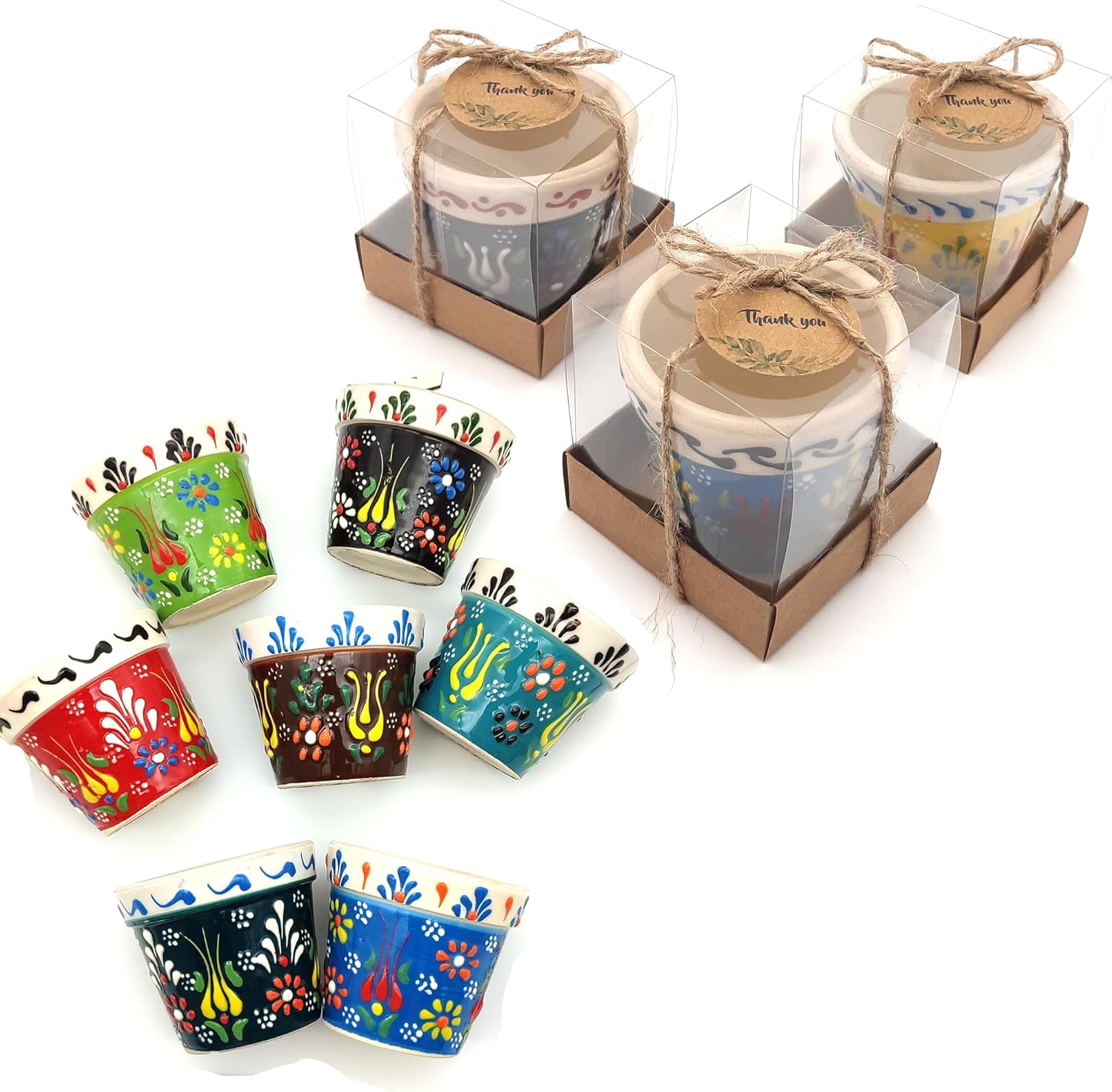 Bridal Shower Favors for Guest, 12 Set of Ceramic Succulent Pot in Kraft Box, Wedding Favors for Guests Bulk, Baby Shower Gifts Bulk, Beach Party Gift, live succulent does not include