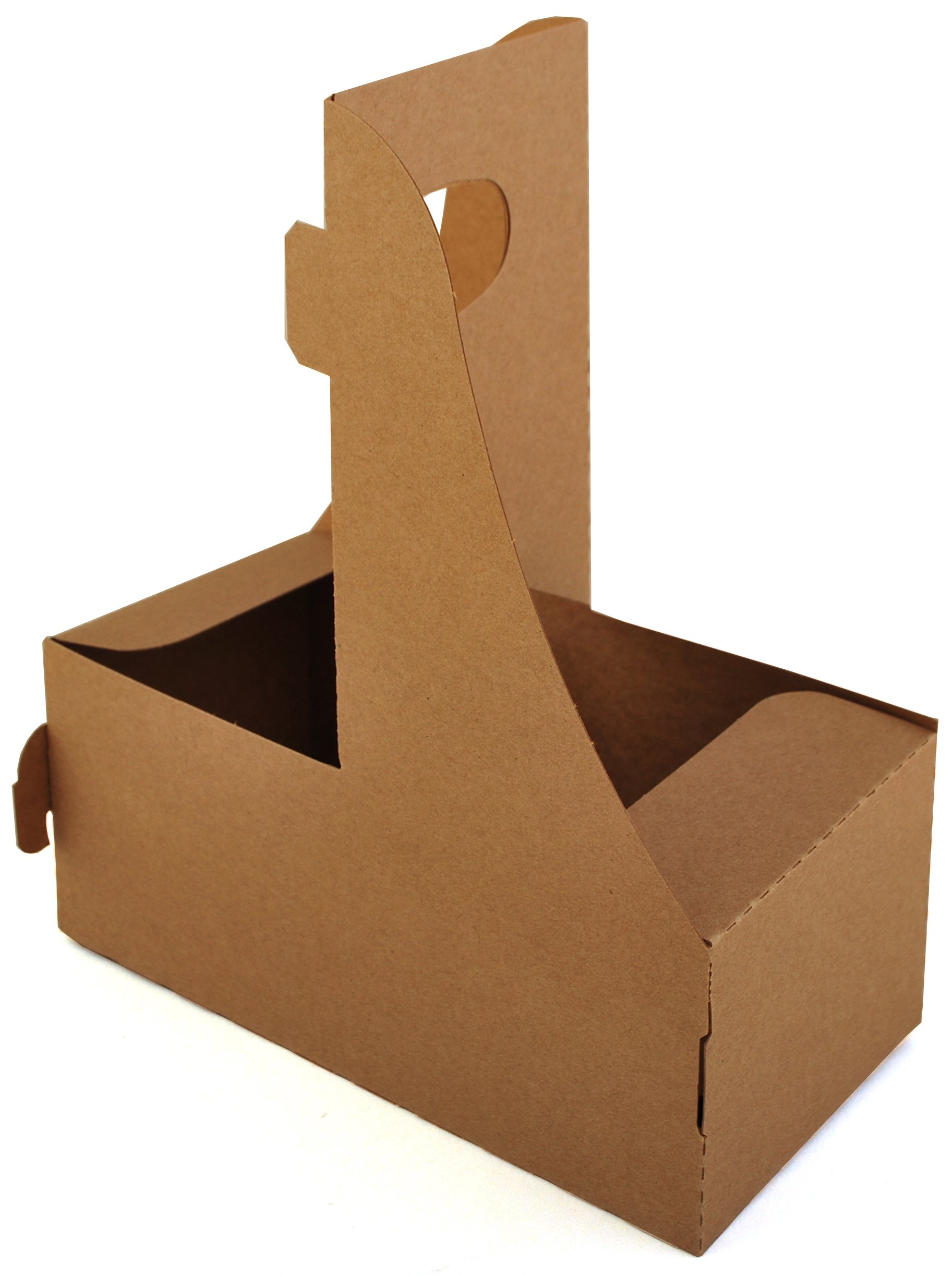 Southern Champion Tray 2795 Kraft Paperboard Drink Carrier with Handle, Hold 2 Cups, 7-5/8