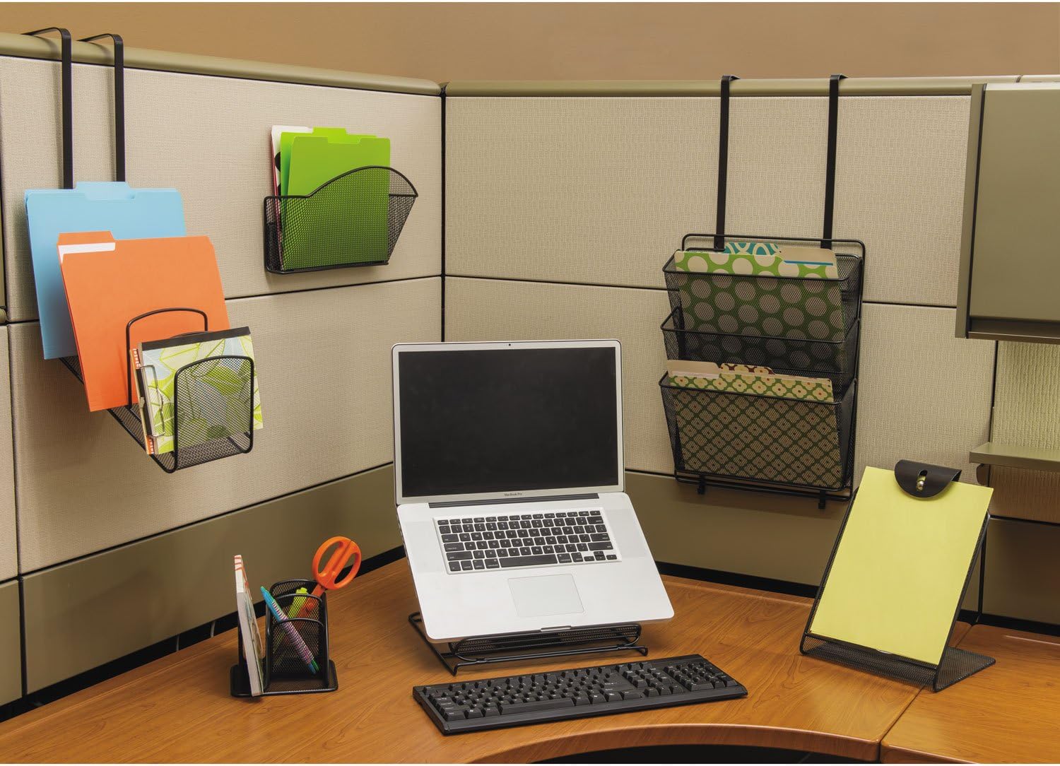 Safco Products 3250BL Onyx Mesh Mini Desktop Organizer (Qty. 1), Black
