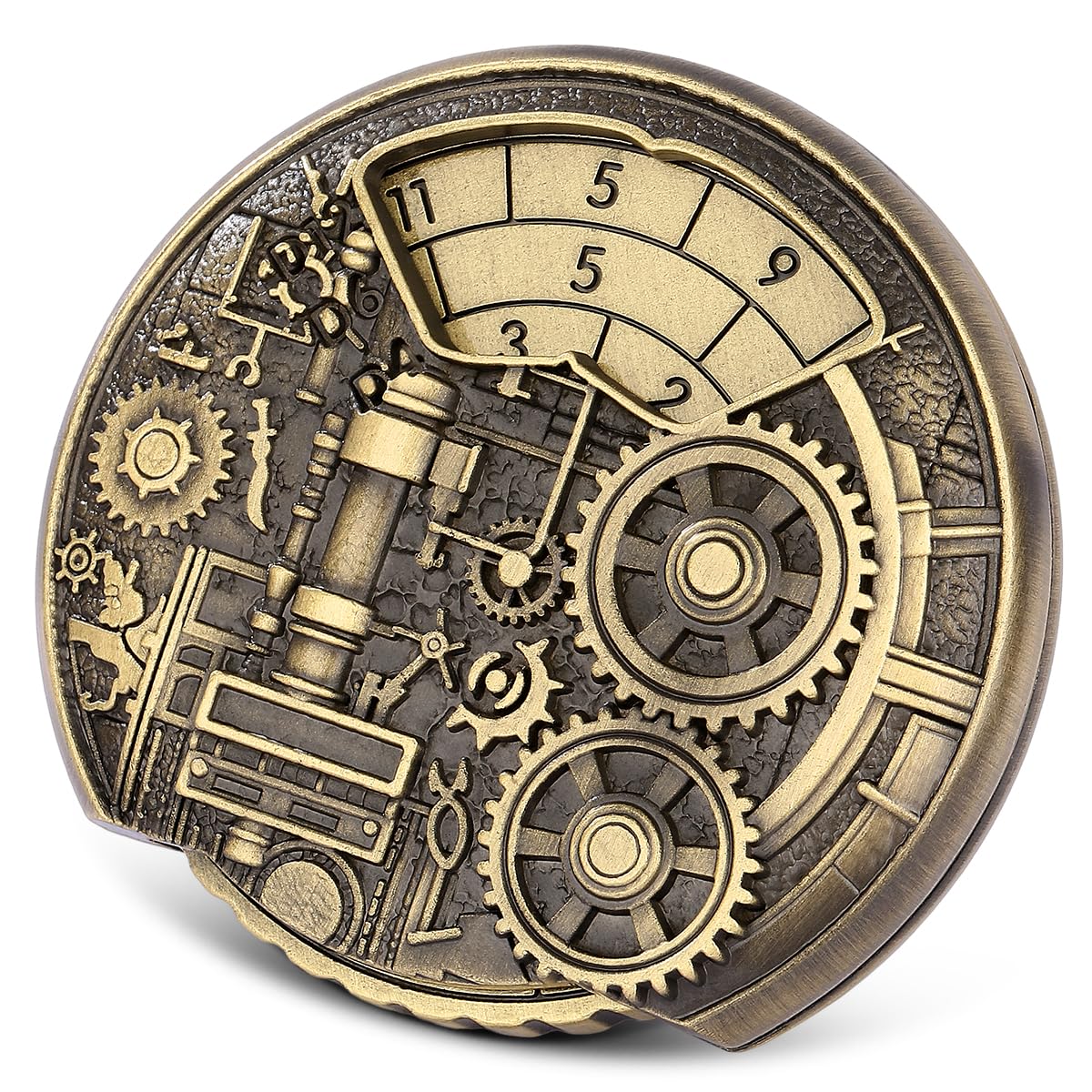 7-in-1 Dungeon Gear Fingertip Gyro, DND Wheel Dice Spiner, DND Starter Set, 7-in-1 Metal D&D Dice Set, D&D Gifts with Dragon Logo Gift Box, Tabletop Games, Role Playing Board Game Accessories, Bronze