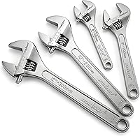 HORUSDY 4-Piece Adjustable Wrench Set - CR-V Steel, 6-12 Inch Heavy-Duty Wrenches for DIY & Plumbing