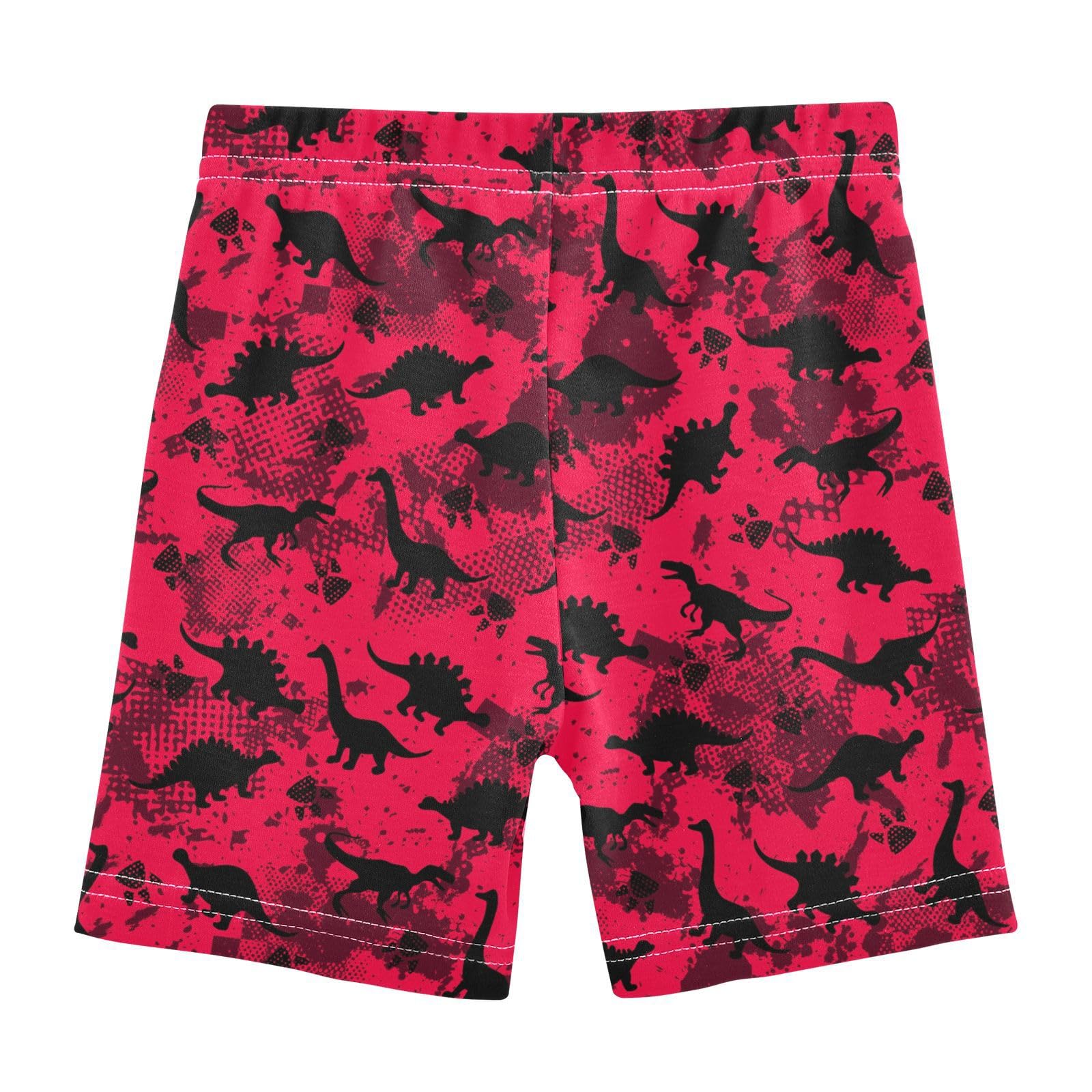 JHKKU Girls Dinosaurs Red Shorts Cotton Cartwheel Bike Kids Biker Under Dress Dance Short Girl Clothes 5T