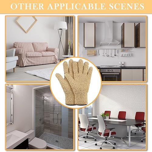 Miniatura 7 de Bencailor 6 pares de guantes de microfibra para quitar el polvo, guantes de limpieza de microfibra para plantas, persianas, limpieza de automóviles,