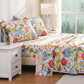 Bedlifes Floral Sheets Set Full Pattern Spring and Mandala Patterned Sheets Set Full