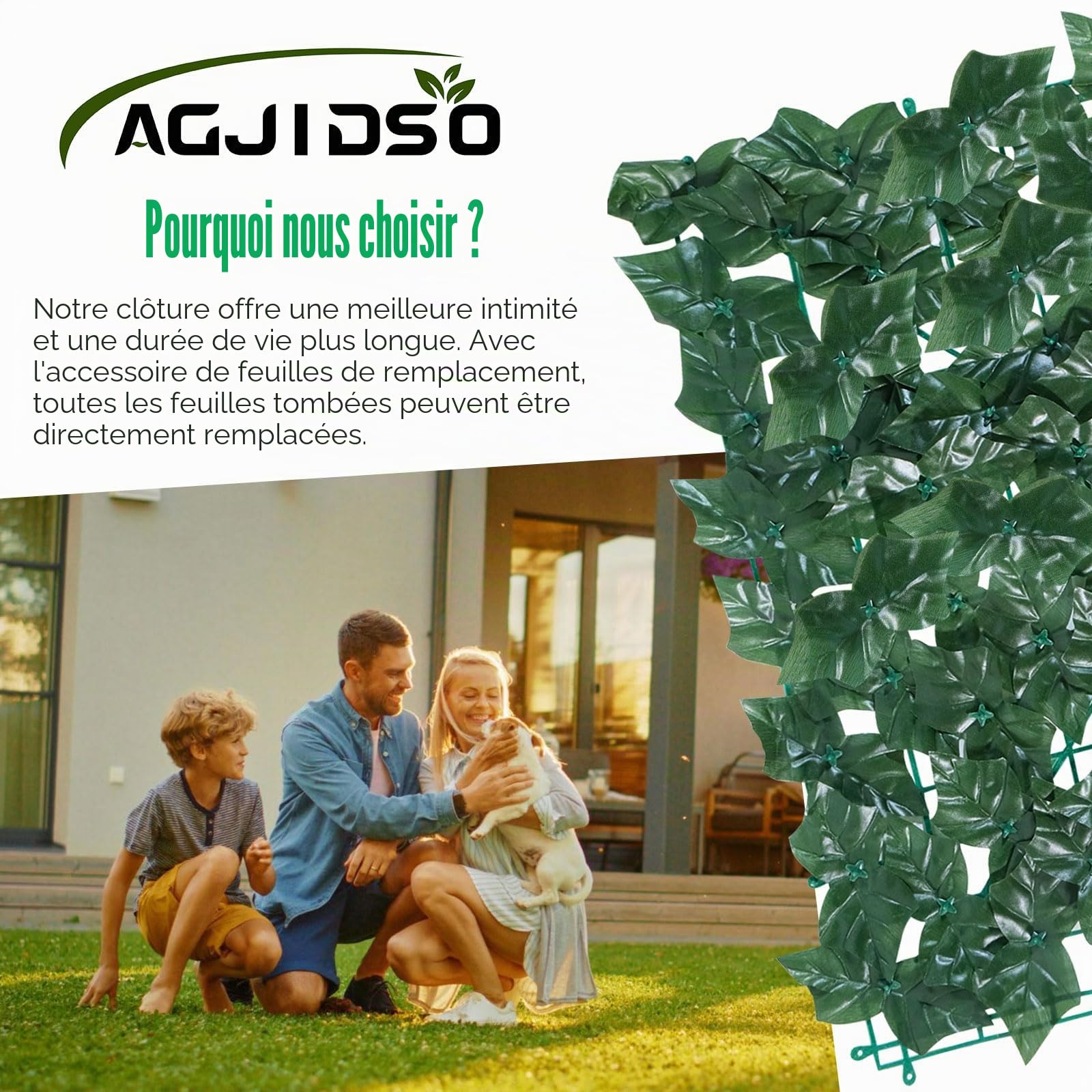 Haie Artificielle 1x6M, Mur Vegetal Artificiel Exterieur, Brise Vue Jardin Décoration, Clôture de Feuilles Artificielles, 100 Pcs Serre Cable Plastique