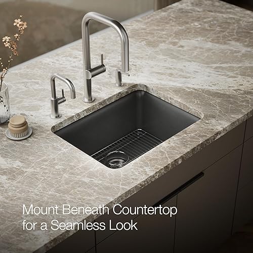 Miniatura 6 de KOHLER 28001-CM7 Cairn Fregadero, 24 pulgadas, grafito mate