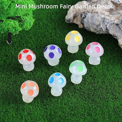 Miniatura 4 de Accesorios de jardín de hadas de hongos luminosos en miniatura para decoración de jardín de hadas, decoración de micro paisaje, decoración de