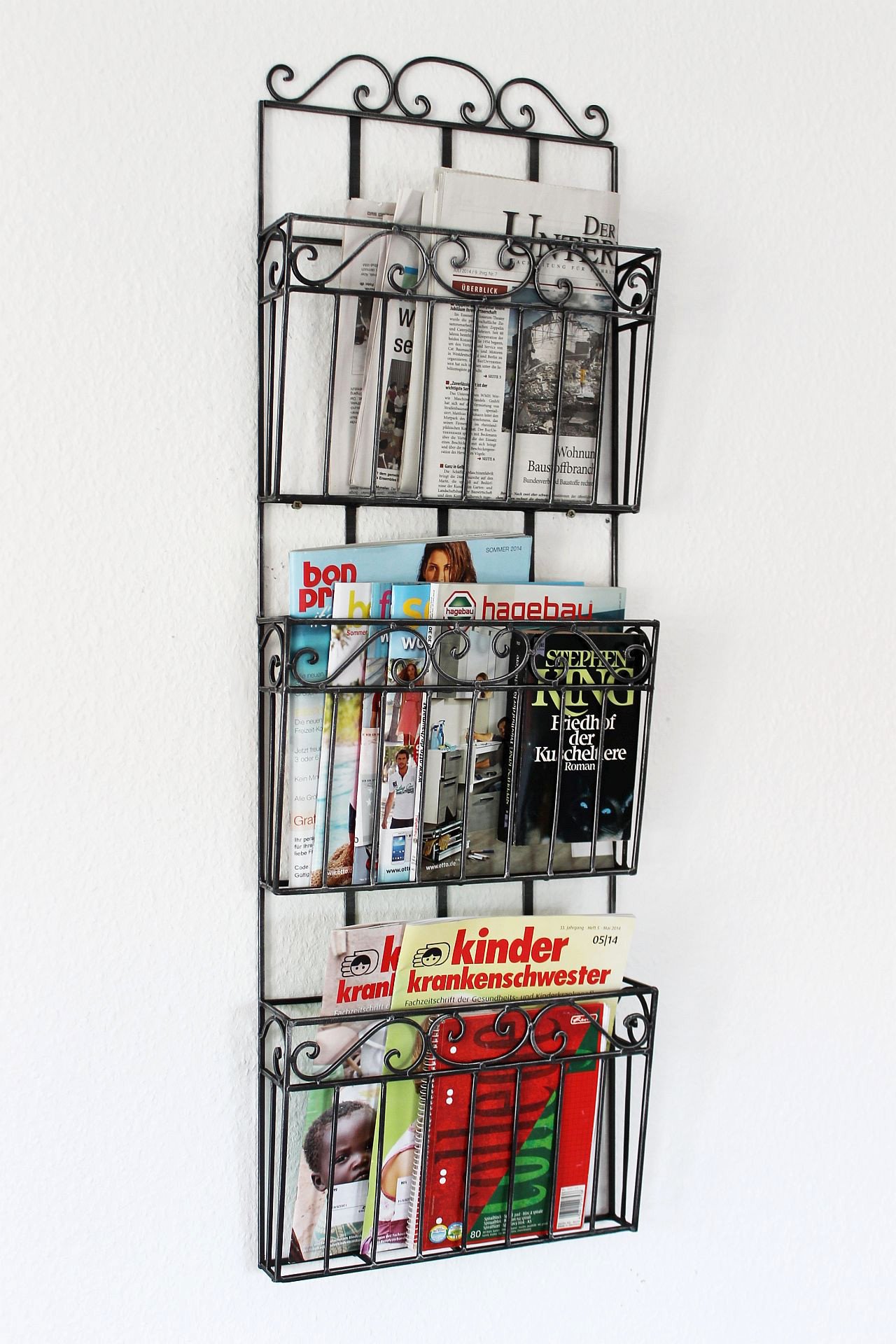 DanDiBo Wandregal Zeitungsständer 09911 Magazinhalter 101 cm Küchenregal Zeitungshalter