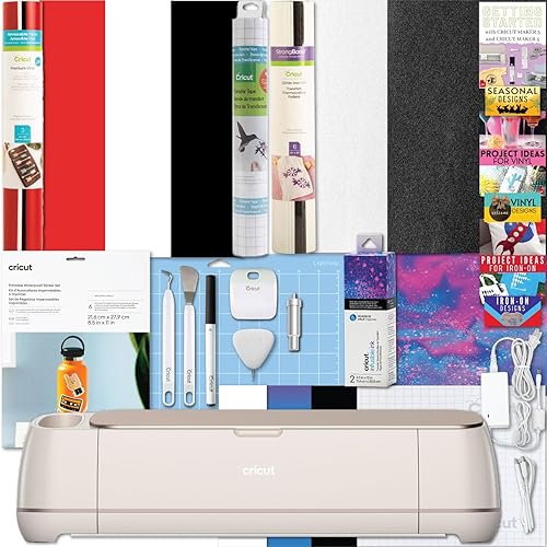Cricut Maker 4 Machine Ultimate Bundle- Vinyl Sampler, Infusible Ink, Sticker Making Set, Iron-On Sampler Roll, Tools and Cutting Mats, Beginner Cutting Machine Set for Die-Cutting Projects - Ultimate Sticker Making