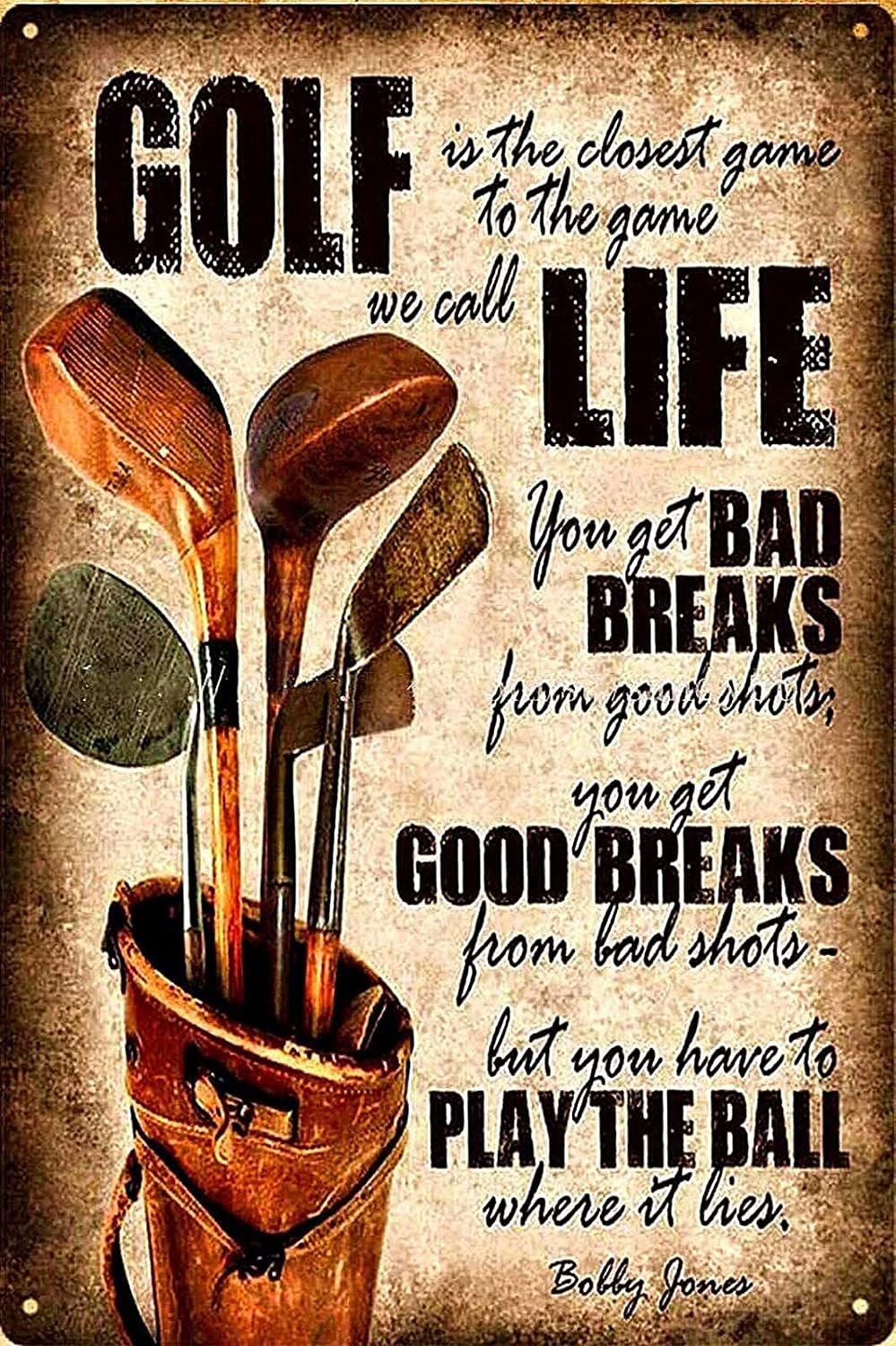 Haosensix Retro Metal Tin Sign Golf Life Vintage Tin Signs Backyard Bar Sign for Plaque Poster Club Bar Pub Cafe Shop Wall Art Gift 12x16 Inch