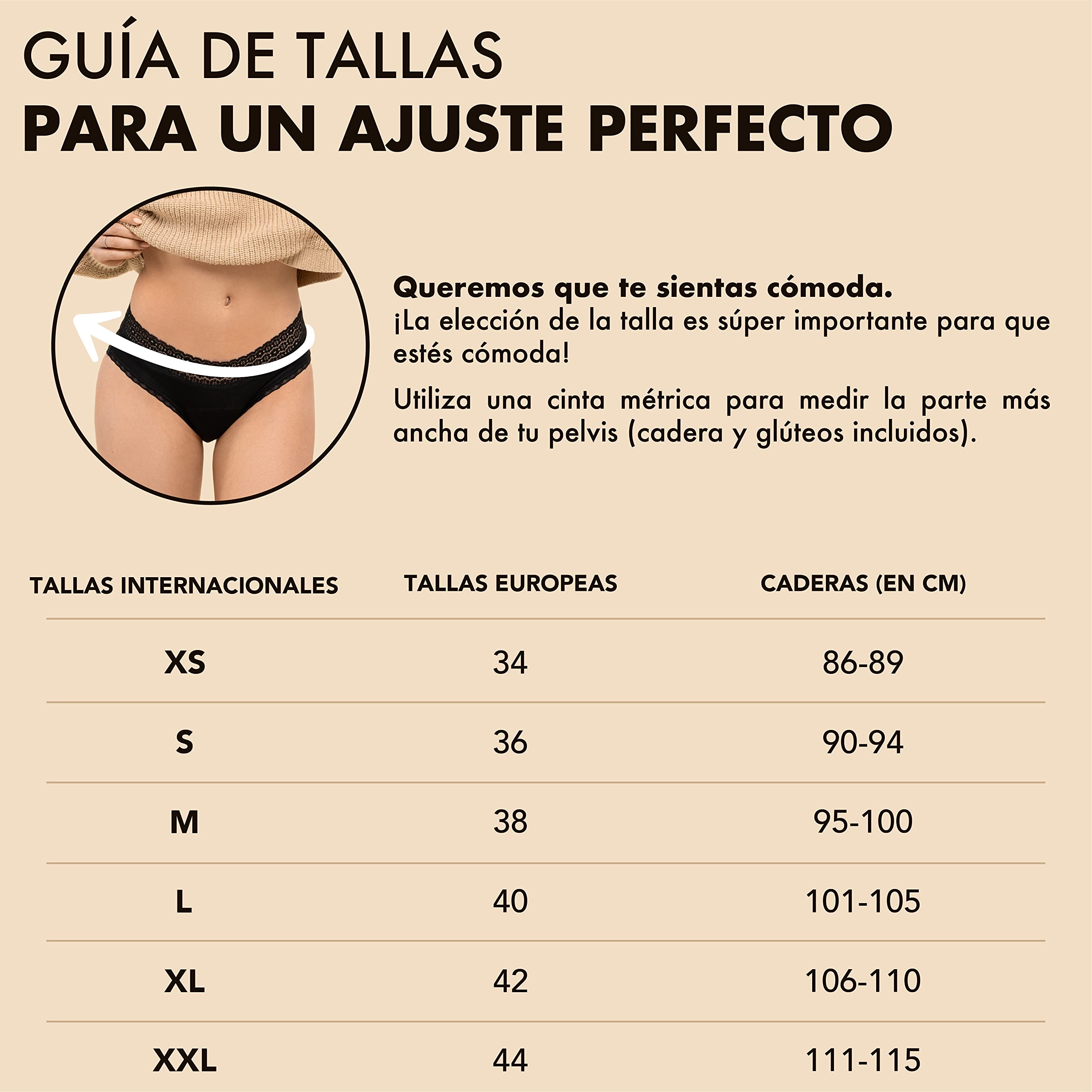Set 3 Bragas Menstruales Algodón Ecológico Orgánico 4 Capas Absorbentes y Anti-Pérdidas - Protección higiénica Braguitas Menstruales Mujer Lavables (M)
