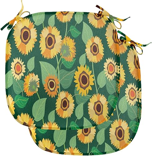 Vista 58 de Lunarable Orient - Juego de 6 cojines de asiento para silla, diseño de estrellas marroquíes, espirales y curvas abstractas, ilustración oriental