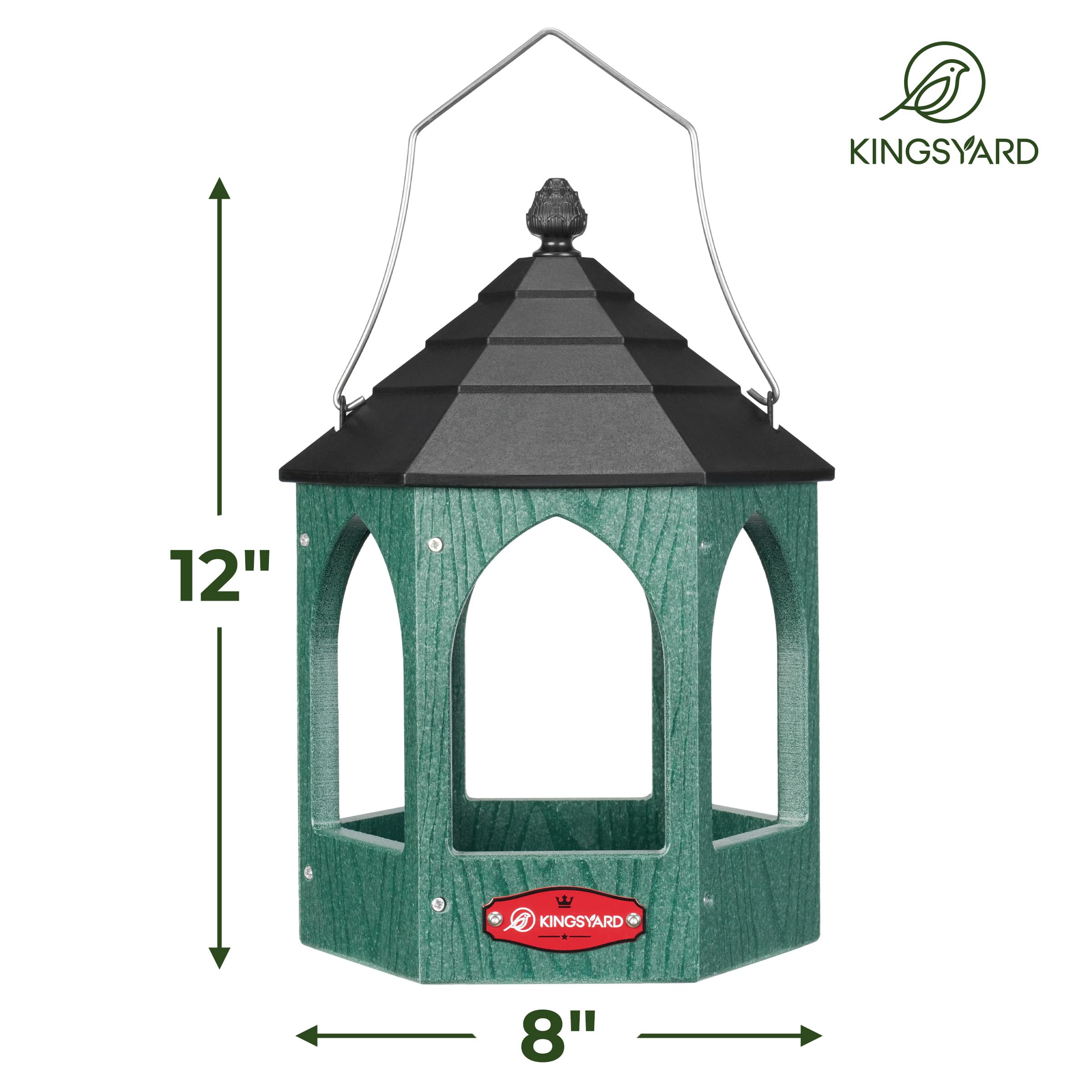 Kingsyard Platform Bird Feeder - Green -5