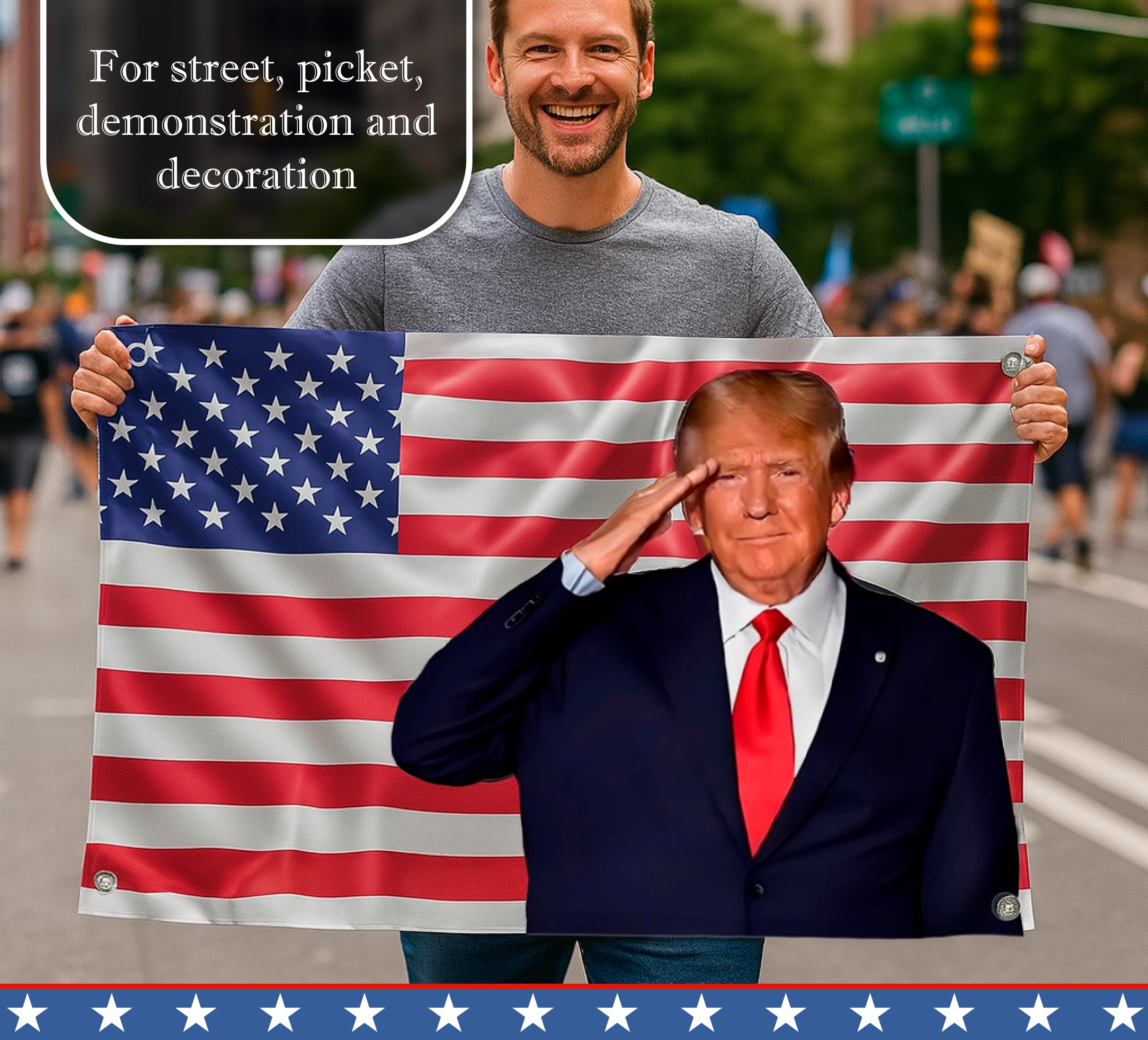 2024 Präsidenten-Flagge – Polyester, 90x152 Cm, 4 Messingösen, "Keep America Great" Motiv, Für Drinnen & Draußen