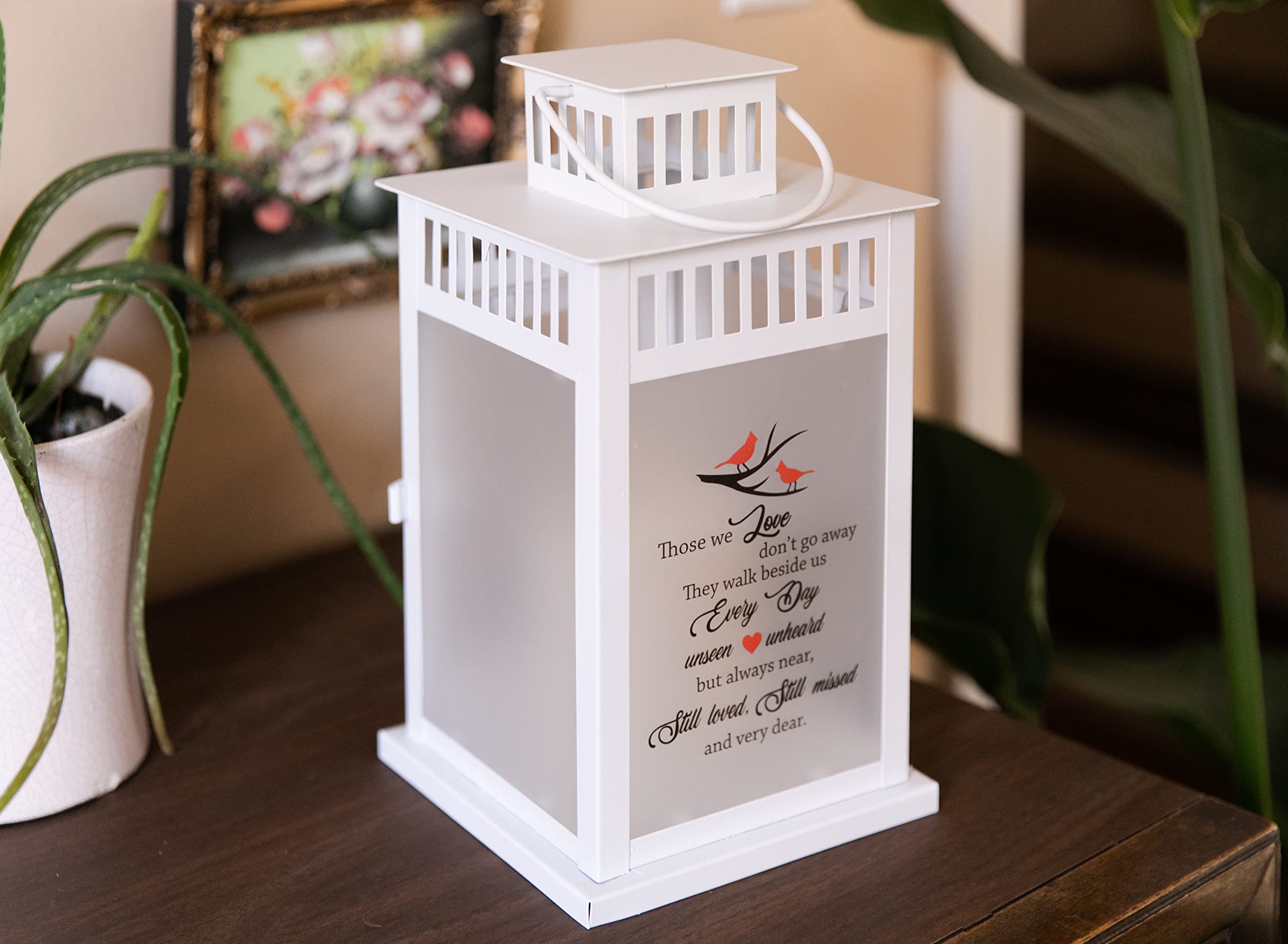 Lanterna Commemorativa Con Candela LED Tremolante - Regalo Lutto E Simpatia Per Perdita Cara Persona