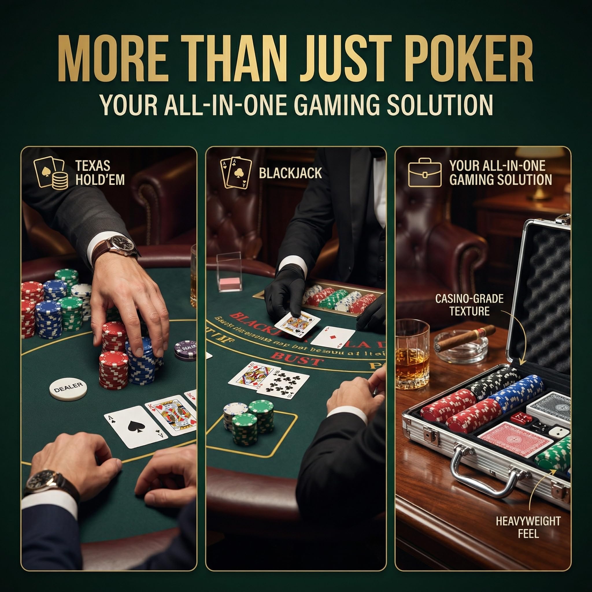 HEITOK Set poker 300 senza denominazione 11.5g Nucleo Ferro Texas Holdem