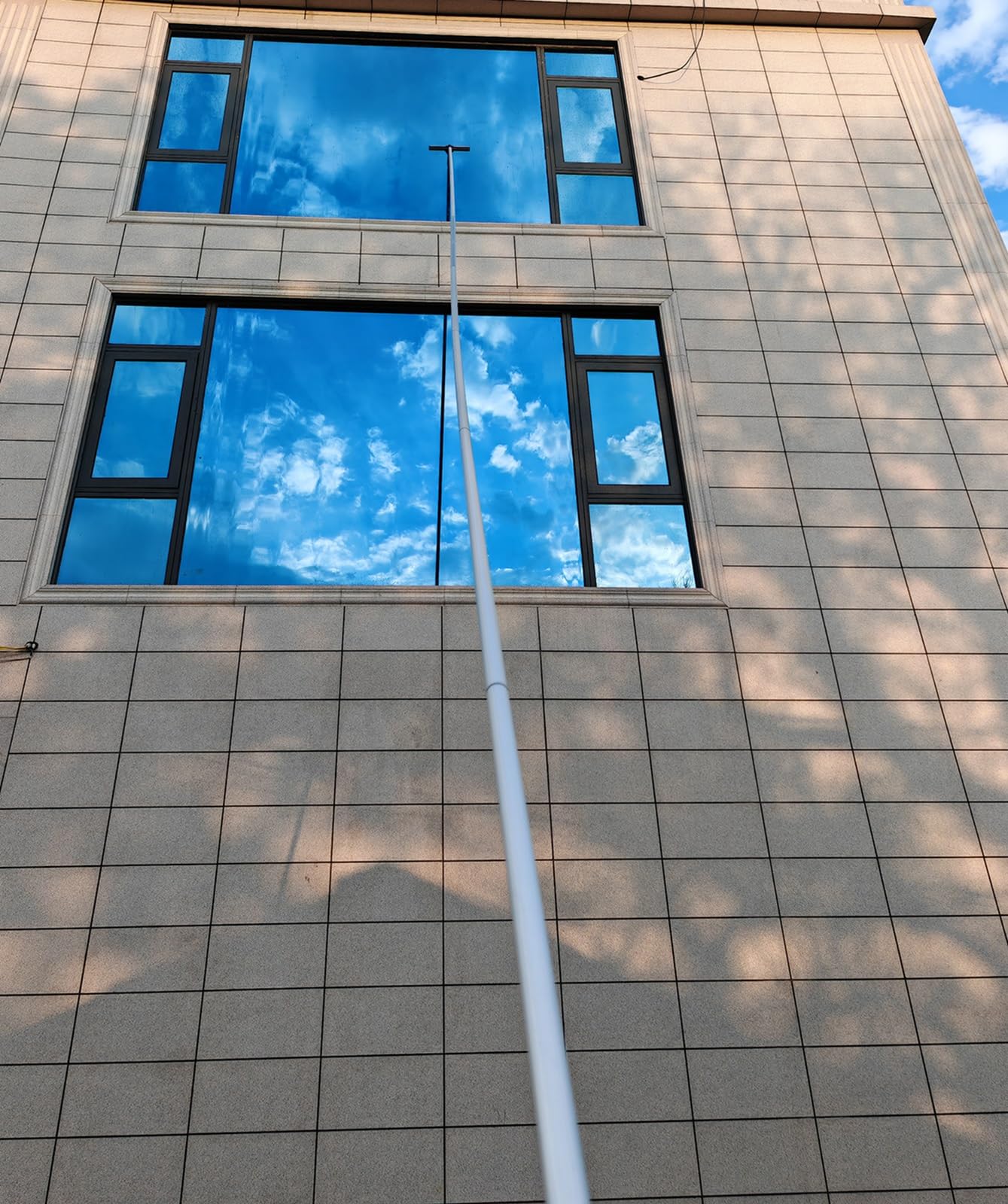 Limpiador Limpieza Vidrios Limpiador de vidrios para Ventanas Altas de Tercer Piso con Poste telescópico de Aluminio, Equipo de Lavado de Ventanas para Exteriores de Oficina de Sala(6M/19.7ft)
