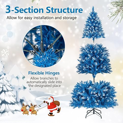 Vista 95 de Goplus 7.5ft Pre-lit Artificial Christmas Tree, Hinged Premium Spruce Xmas Full Tree with 1346 PVC Tips, 400 LED Lights, Folding Metal Stand, for