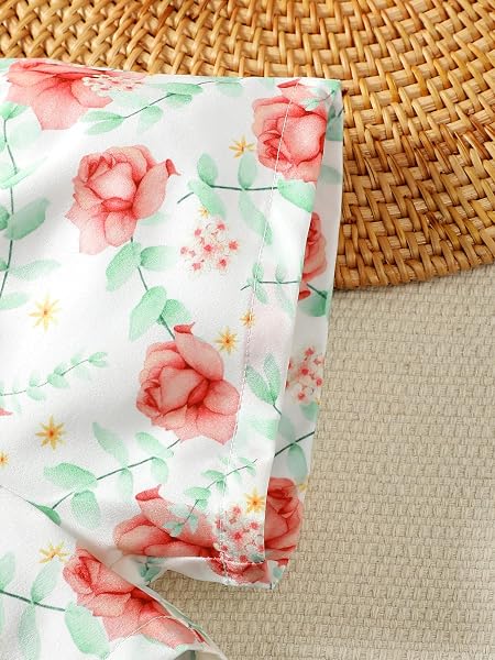 Conjunto de ropa de verano para bebé niña con volantes y un hombro descubierto, 2 piezas - 5
