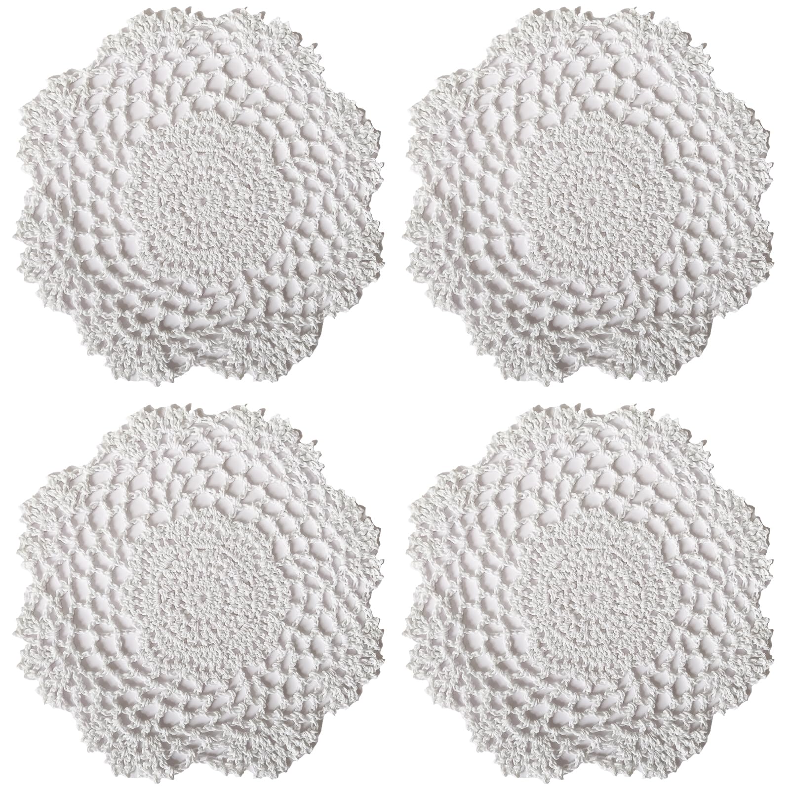 Napperons ronds dentelle au crochet pour proteger table bois et decoration vintage