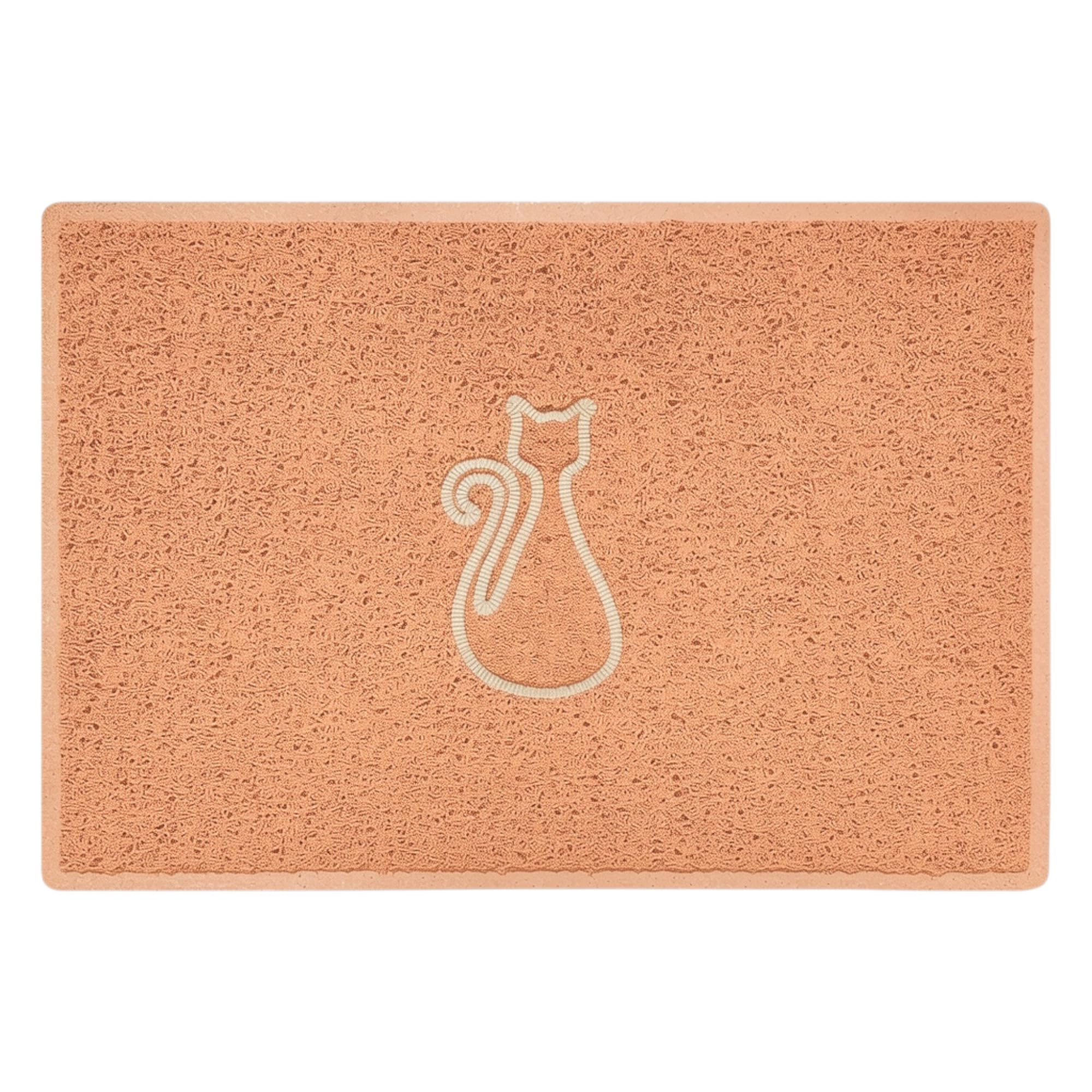 Nicoman CAT Embossed Shape Door Mat Dirt-Trapper Washable Barrier Doormat-(Use Indoor or Sheltered Outdoor)-(90x60cm/3x2ft,Large) Beige
