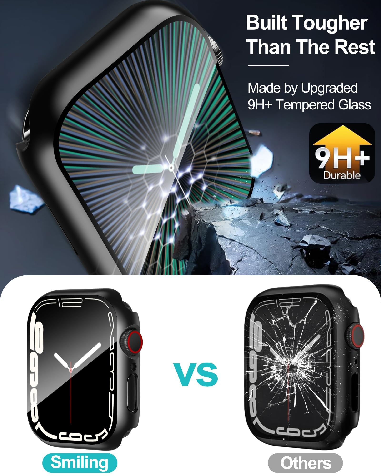 スマホアクセサリー Apple Watch 7 Case For Apple Watch Series 9/8/7/6/5/4/SE 41/45/40/44 Case Cover