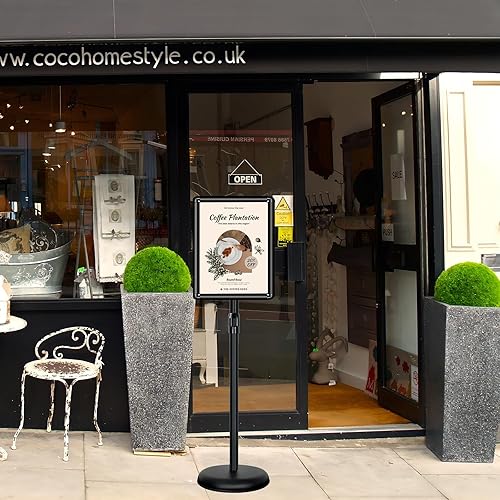 Miniatura 5 de Paquete de 6 soportes para letreros de pedestal de 11 x 17 pulgadas, soporte de exhibición ajustable para pedestal, soporte de aluminio para