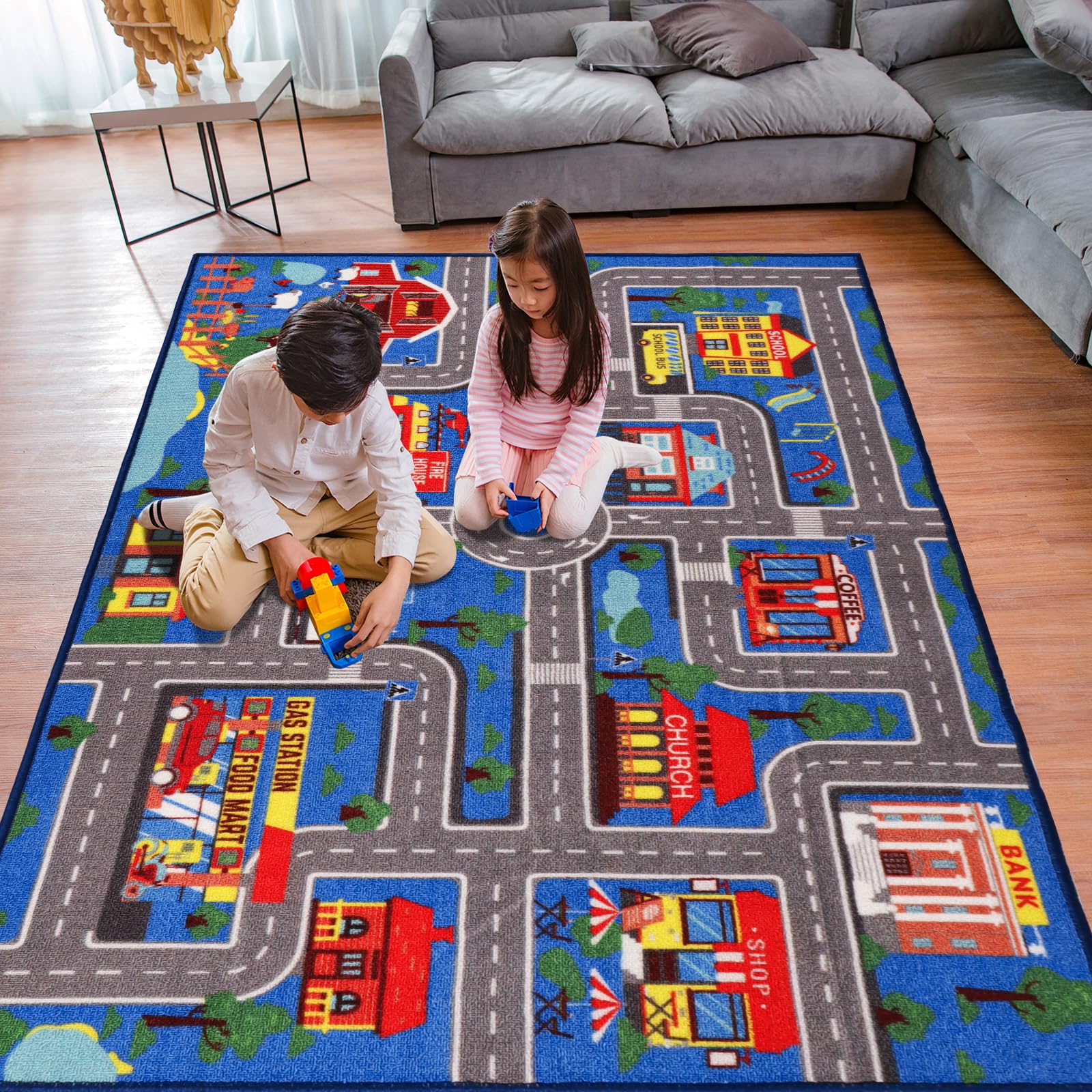 MIN-NANO Vehicle rugmat ミンナノ Amazon.com: Kids Rug Playmat Rug,59