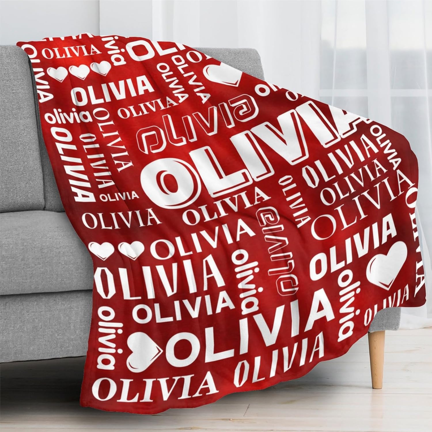 Personalized Blanket and Throw - Customized Name Blanket for Kids Adult - Custom Blankets for Girls Boys - Monogrammed Blankets Gifts for Women Men