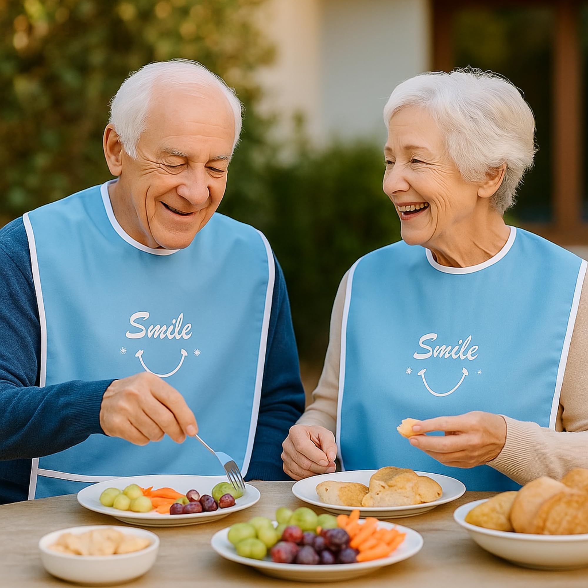 AQBAH Pack of 3 bibs for Adult Food or Dining Eating, Washable With Leakproof Pocket for Senior Citizens, Elderly Patients with Adjustable Neck Closure for Women and Men - Image 7 thumbnail