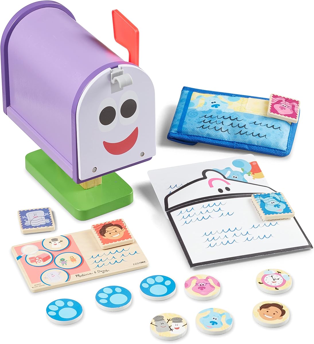Melissa & Doug Blue's Clues & You! Wooden Mailbox Play Set (27 Pieces)