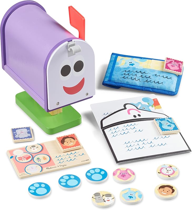 Melissa & Doug Blue's Clues & You! Wooden Mailbox Play Set (27 Pieces)