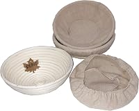 SZETOSY Kenyér Kelesztő Kosár Szett 3 Darabos Természetes Rattan Kovásztészta Kosár 25cm Kerek Pizza Tészta Sütés 1