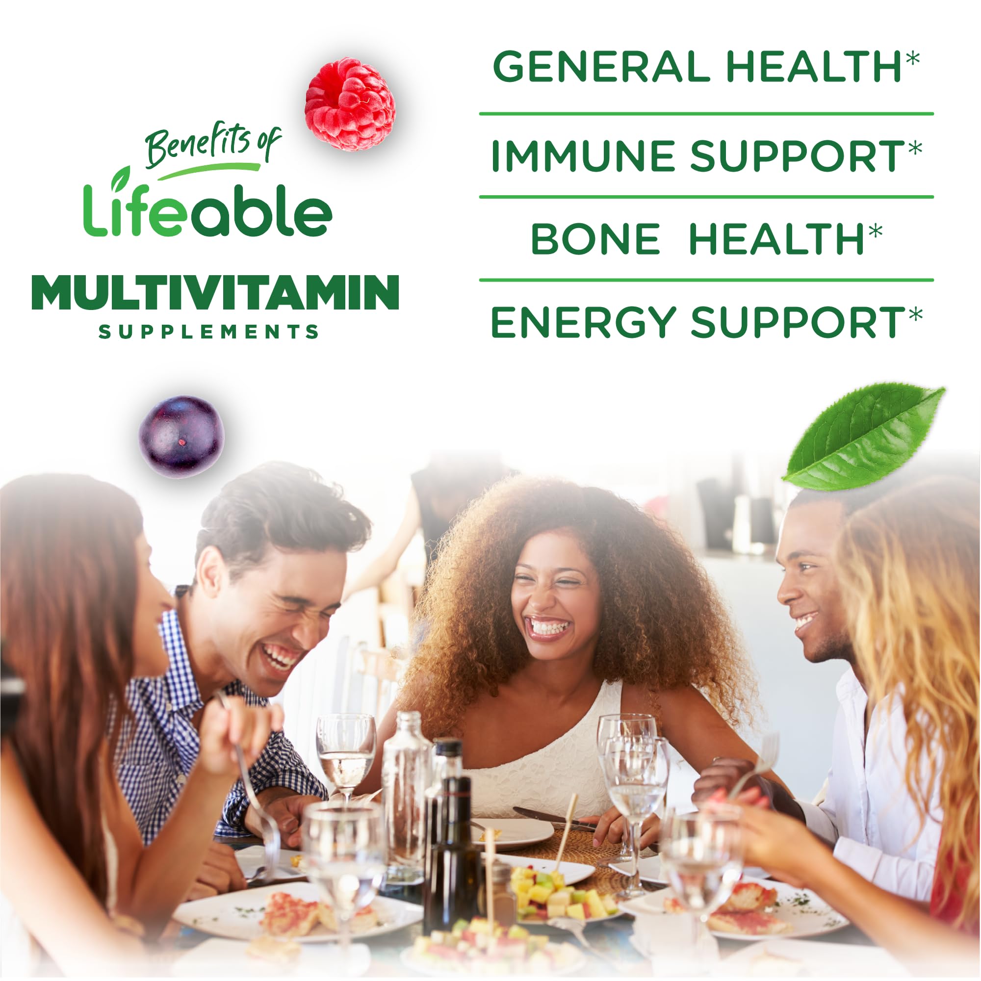 Lifeable Sugar Free Multivitamin Gummies for Men, Vegan, Berry, 90 Count — Amazon image 3