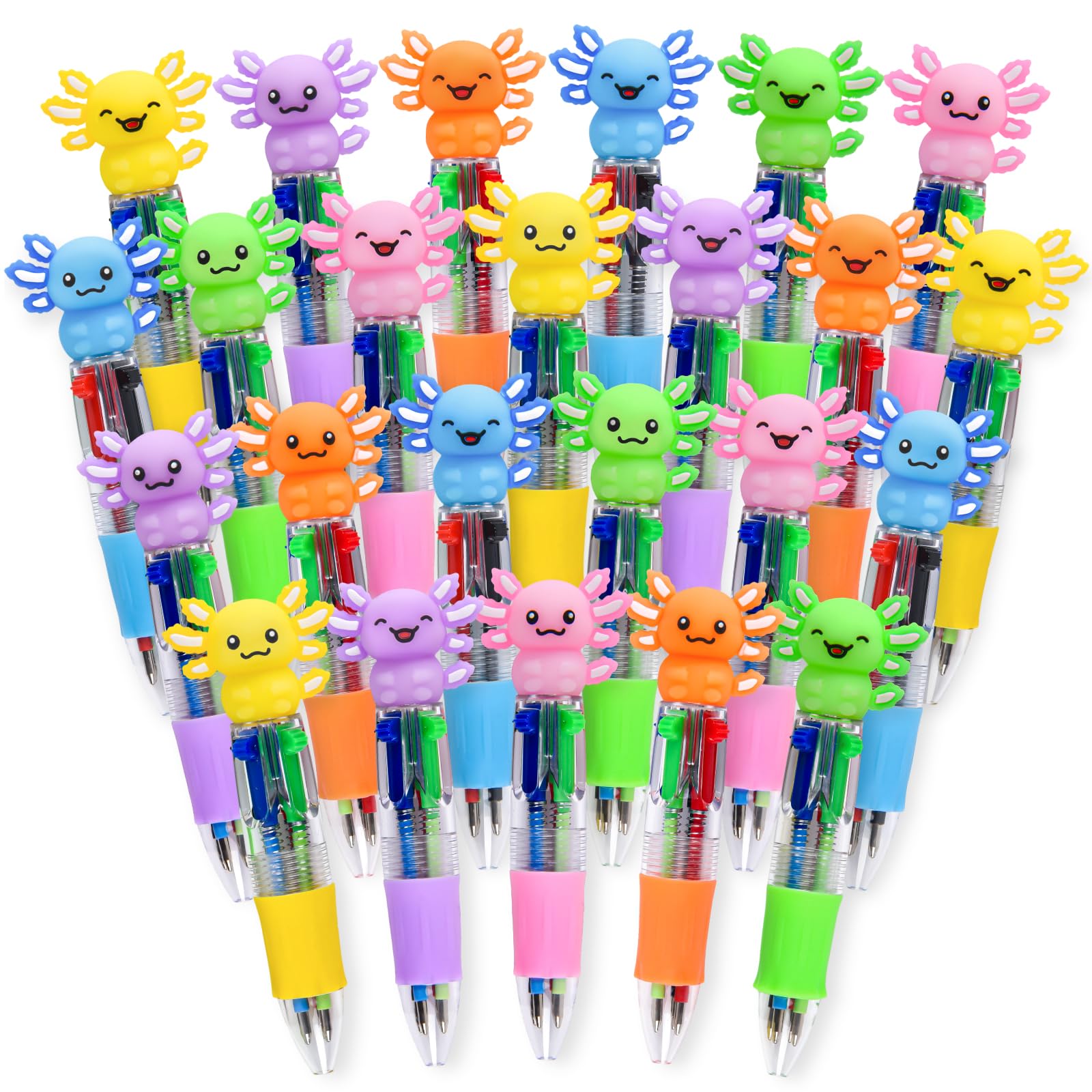 Amazon.com: LiYiQ 24 Pcs Axolotl Multicolor Pen in One Cartoon
