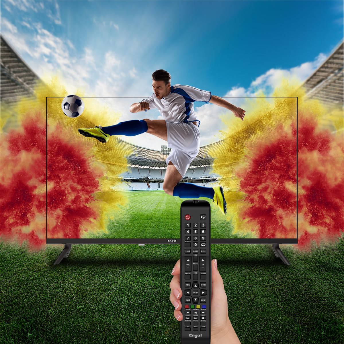 Engel LE3266T2 - Televisor LED de 32'' HD con Sintonizador TDT T2 y Satélite - Dolby Audio - 3 HDMI, 2 USB - Diseño Elegante y Compacto - Modo Hotel - PVR y Time-Shift - DVB-T2/S2/C