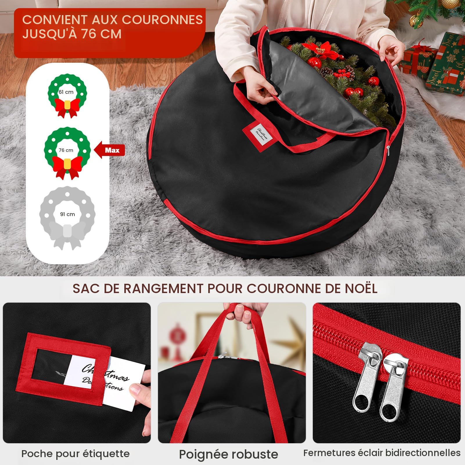 Sac De Rangement Pour Couronne De Noël Sac De Rangement
