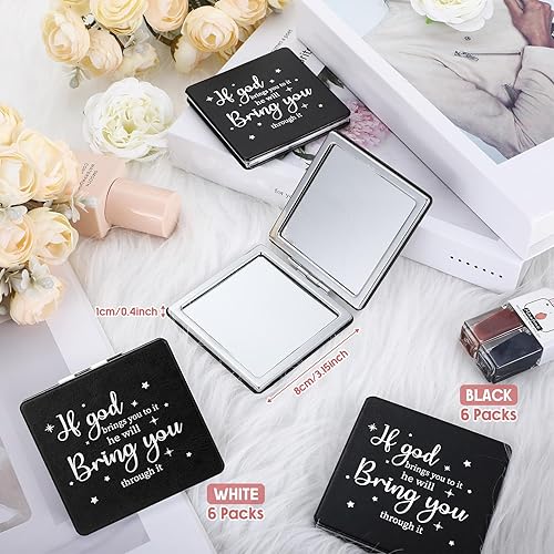 Miniatura 2 de Qunclay 12 piezas de regalos cristianos para mujeres, versículo bíblico, mini espejo de maquillaje compacto, regalo religioso inspirador para