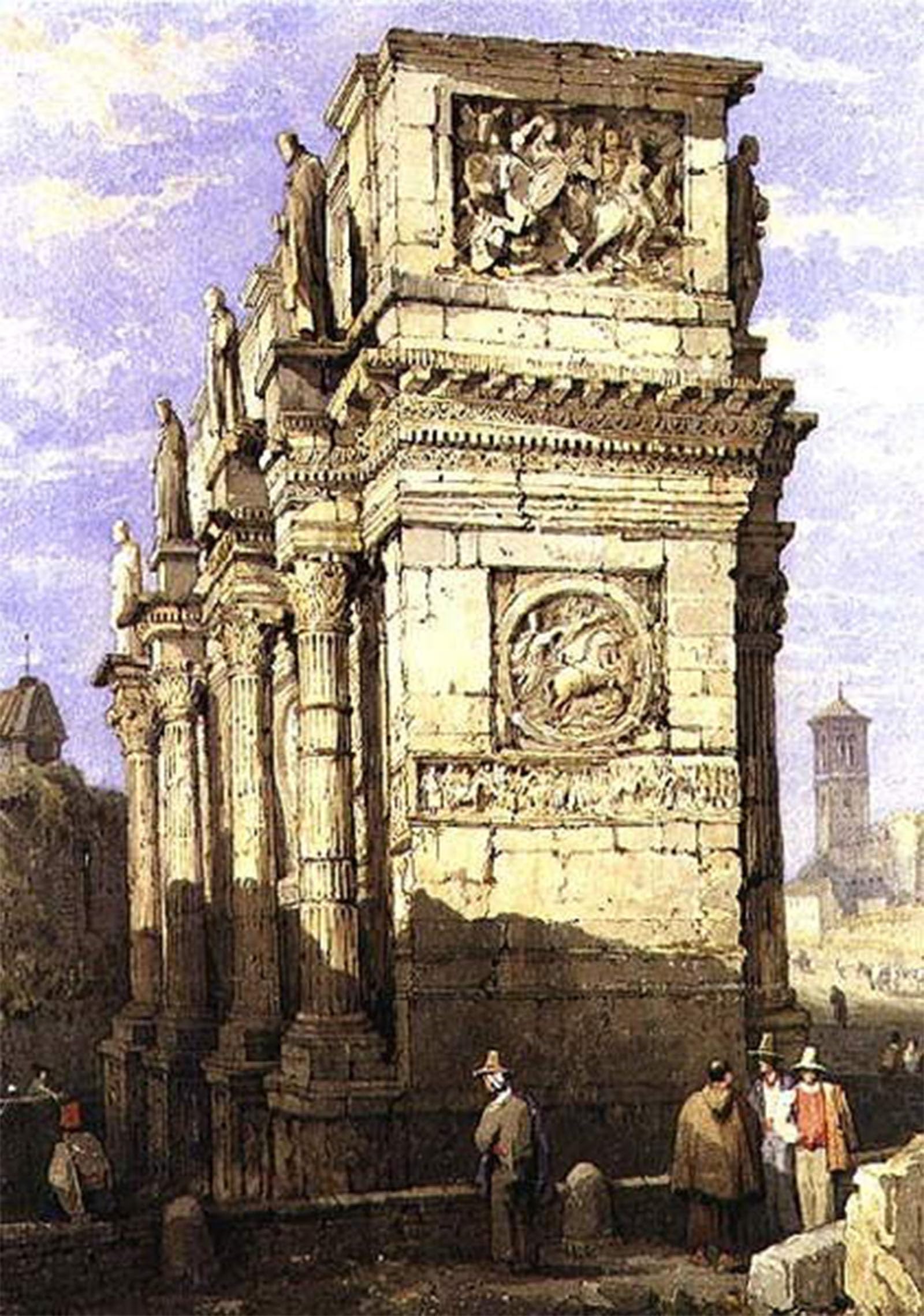 POSTERIIk Famous Animal Posters Vintage Picture Arch of Constantine by Samuel Prout Modern Wall Decor for Home Decor 60x90cm