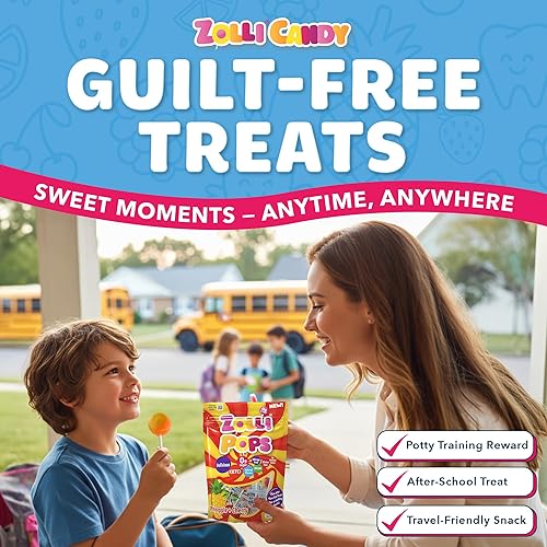 Vista 4 de Zollipops Clean Teeth Pops - Caramelos sin azúcar con xilitol, paletas sin colorantes, aptos para dieta cetogénica y diabética, golosinas aprobadas