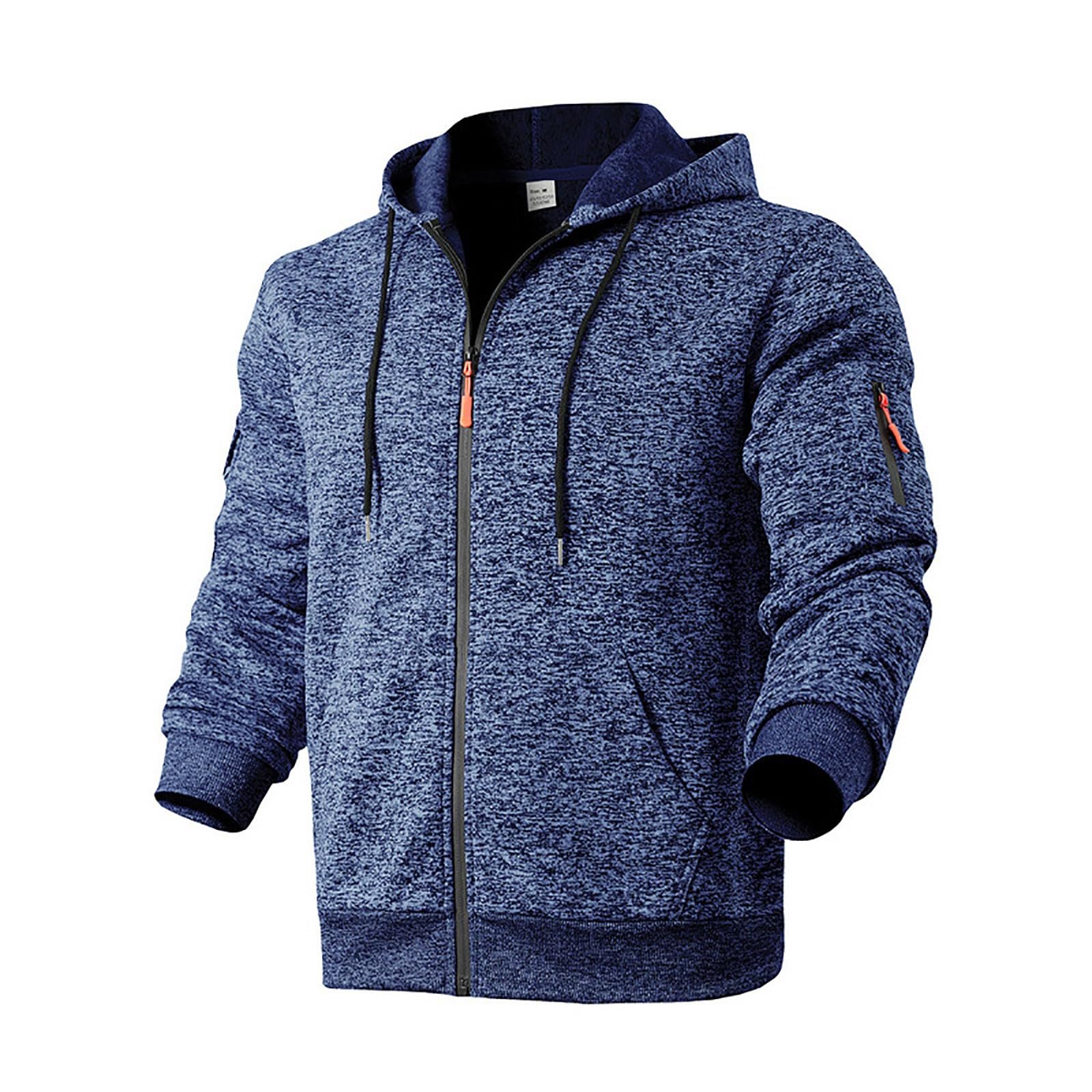 Generisch Jacke Damen üBergangsjacke Schweres, gepolstertes -Sweatshirt für Herren mit Kation-Arbeitskleidung, Tasche, Kapuzenreißverschluss, Trendsport-Sweatshirt