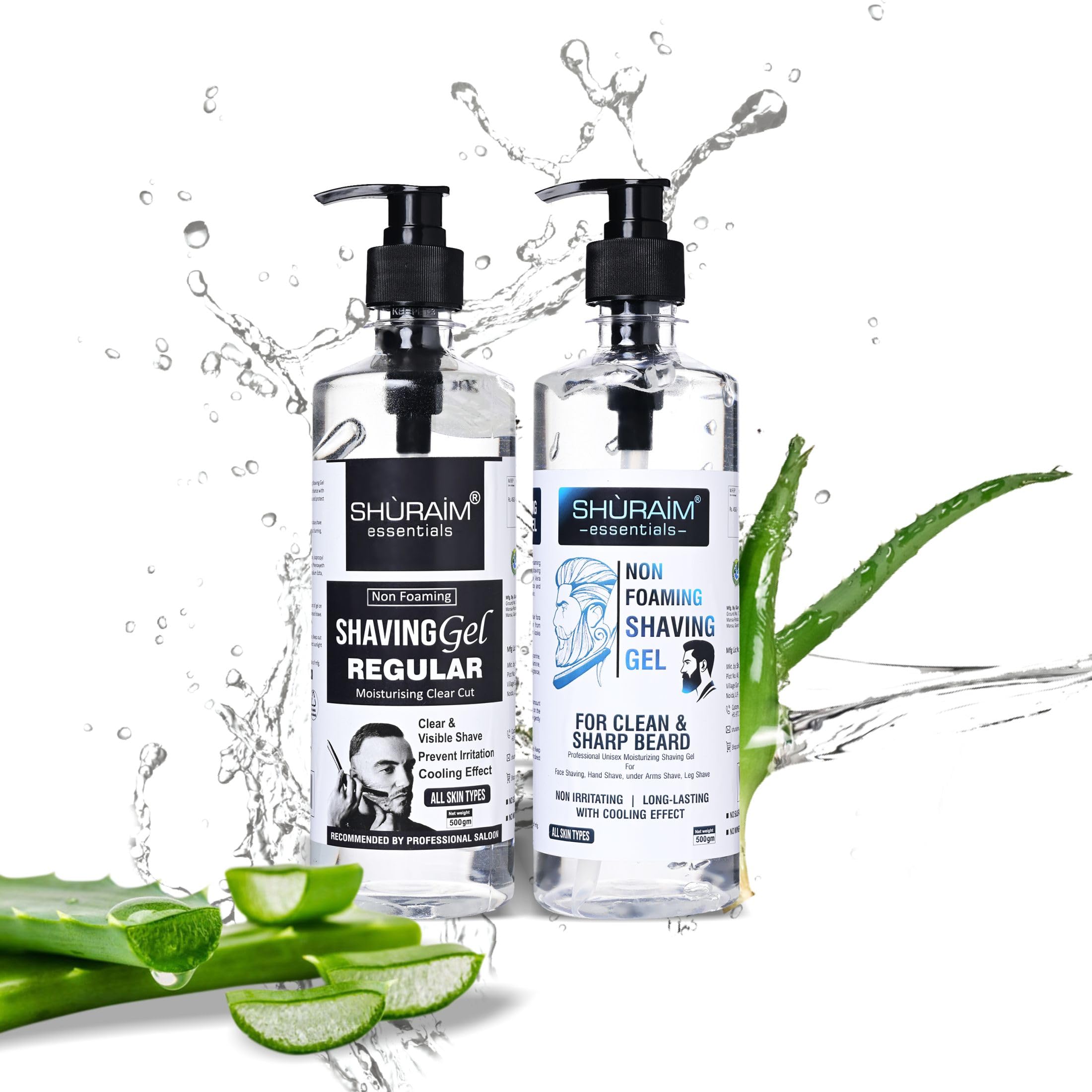 Shaving Gel Non Foaming Clear Cut Professional Aloe Vera n Glycerin | Maximum Visibility n Smooth Beard Shaving Gels (1000 ml) For Men Woman Paraben and Sulpfate Free,