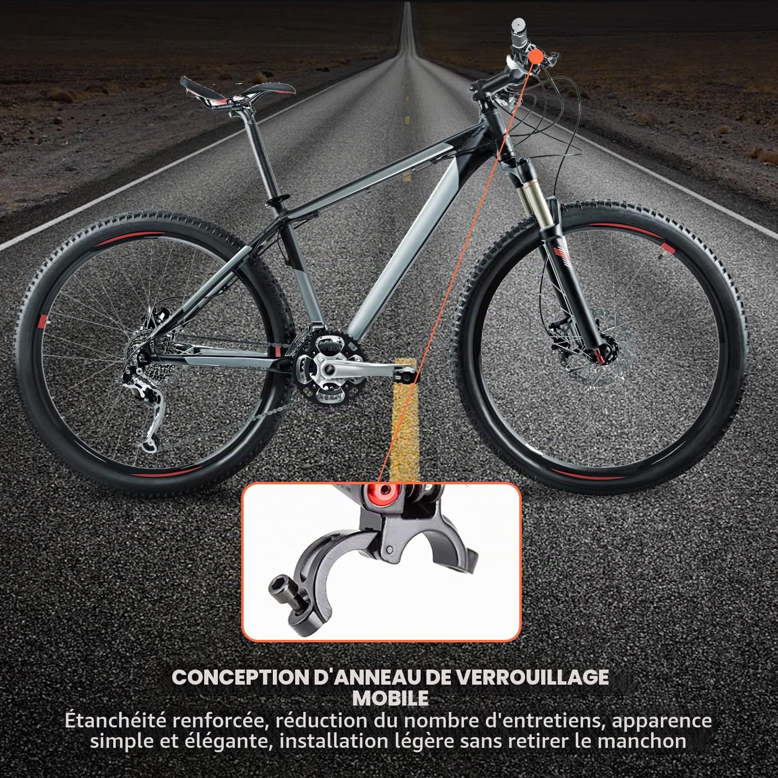 Jeu de Freins hydrauliques VTT Freins à Disque hydrauliques, Kit de Frein à Disque de vélo, avec Rotor à Disque 160mm, Avant 80CM arrière 140CM Frein à Huile Vélo VTT en Alliage d'aluminium