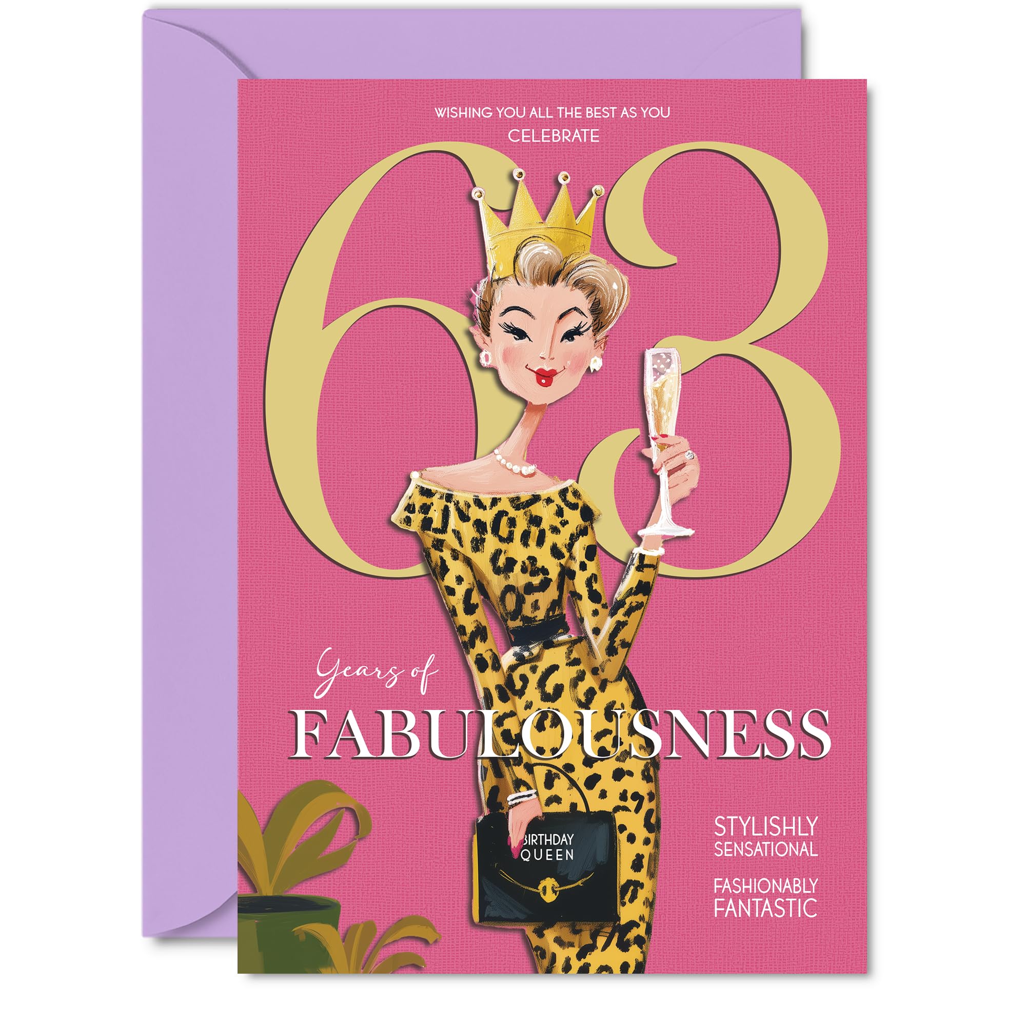 63rd Birthday Cards for Women - Years Of Fabulousness - Happy Birthday Card for 63 Year Old Woman Cousin Nanny Friend Grandma, A5 Bday Greeting Cards