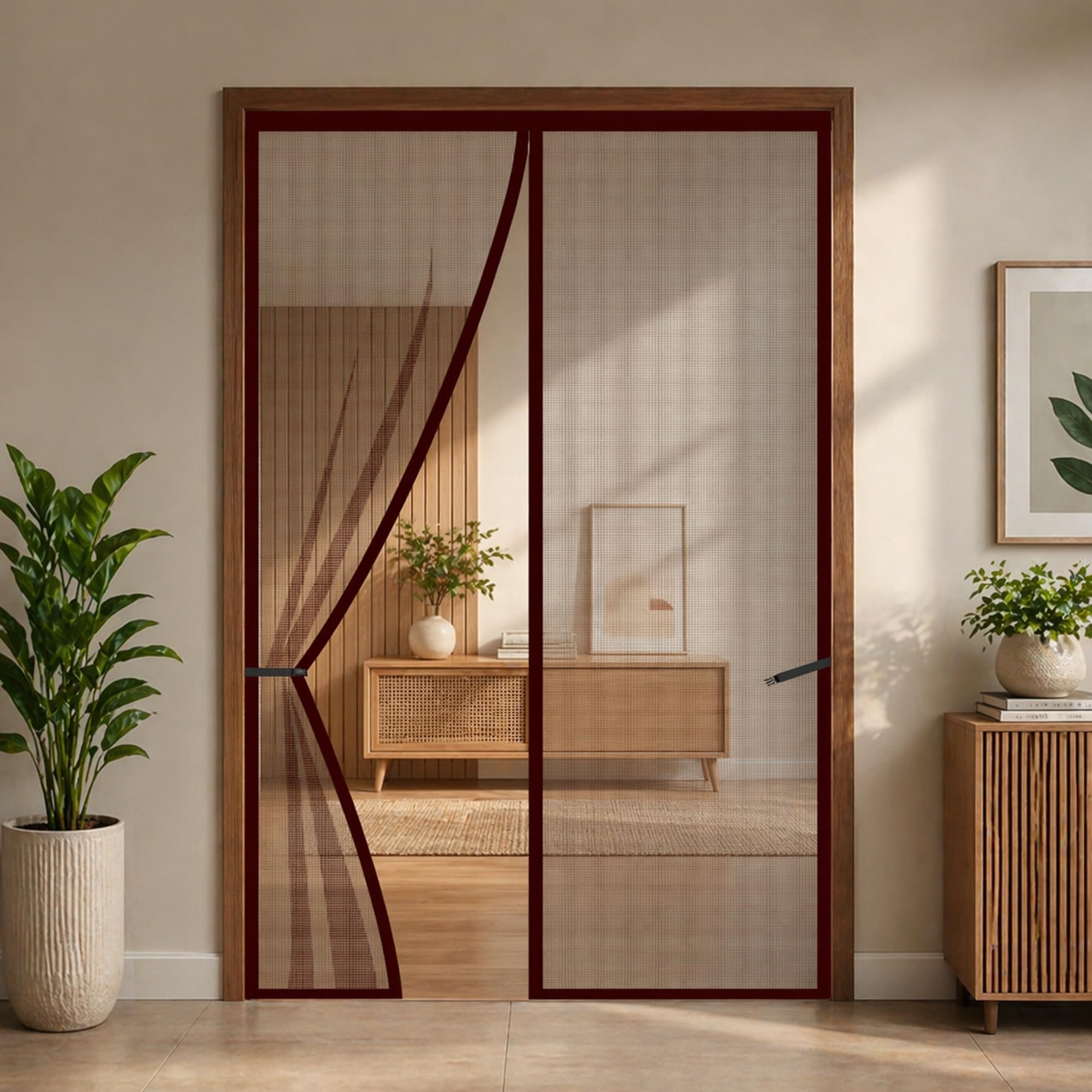 TOROS Polyester Magnetic Mosquito Net for Door | Mosquito Curtain for All Door Types & Sizes | Auto-Closing Insect Screen to Keep Mosquito Out (220X130 CM)-image-48