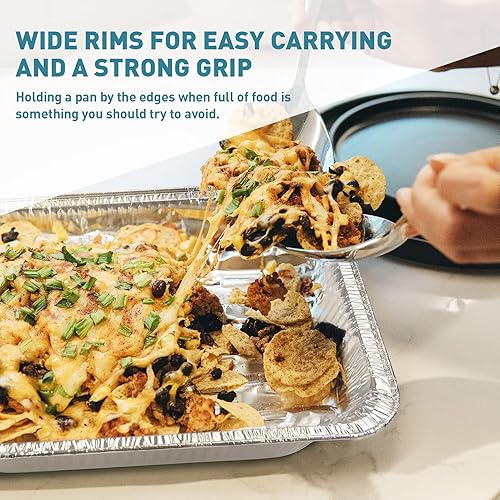 Miniatura 6 de XIAFEI Sartenes de papel de aluminio de 9 x 13 con tapas (paquete de 10), sartenes desechables de papel de aluminio profundo de tamaño medio,