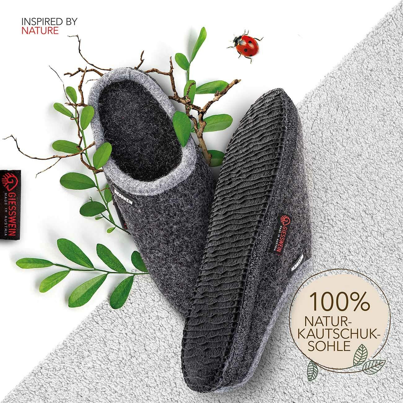 Giesswein Hausschuhe Dannheim - Warme Filz-Pantoffeln für Damen & Herren, Rutschfeste Pantoletten, Unisex Slippers aus Wolle‌