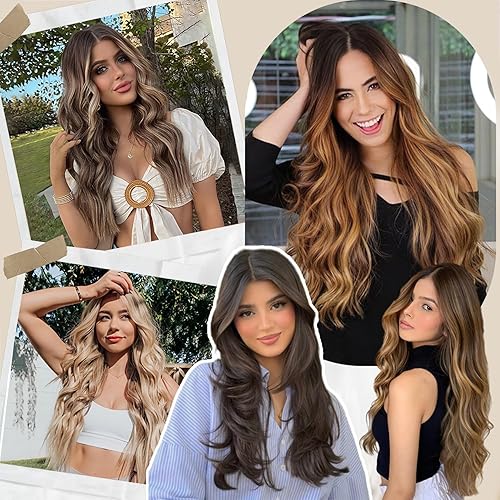 Miniatura 9 de Gx Beauty Extensiones de cabello con clip de 22 pulgadas 7 piezasjuego de extensiones de cabello con clip fibra sintética resistente al calor para